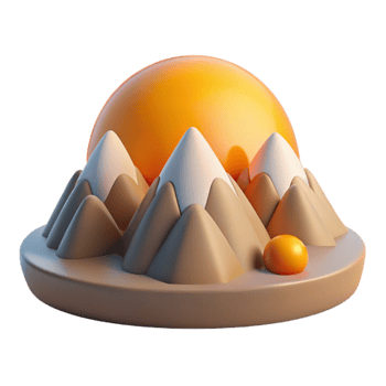 dramatic creative Sunrise Over Mountains Landscape Isolated original png