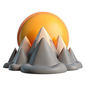 beautiful artistic Sunrise Over Mountains Landscape Isolated professional png