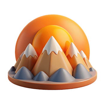 wonderful artistic Sunrise Over Mountains Orange Hues Transparent Background genuine png