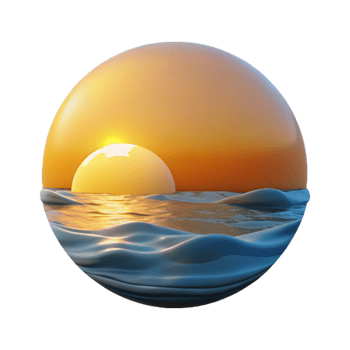 stunning creative Sunrise Over Ocean Cutout with Golden Light genuine png