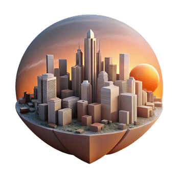 stunning vintage Sunset Over City Skyline Golden Hour Glow Isolated high quality png