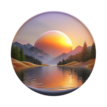 beautiful abstract Sunset Over Lake Landscape Transparent authentic png