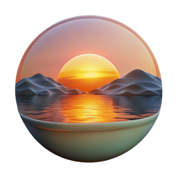 stunning abstract Sunset Over Lake Landscape Transparent exclusive png