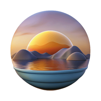 stunning minimalist Sunset Over Lake Landscape Transparent detailed png