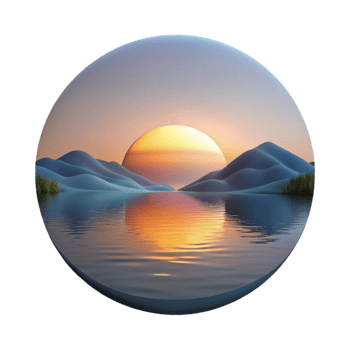 serene modern Sunset Over Lake Landscape Transparent authentic png