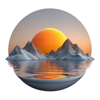 extraordinary rustic Sunset Over Mountain Lake with Reflection Isolated professional png