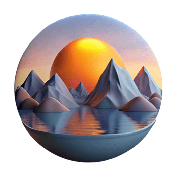 dramatic traditional Sunset Over Mountain Range with Lake Transparent genuine png