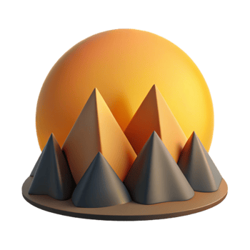 elegant traditional Sunset Over Mountains Golden Glow Silhouetted Peaks Transparent Background premium png