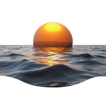 magnificent rustic Sunset Over Ocean Calm Scene Isolated high resolution png