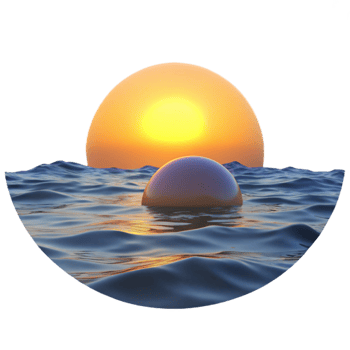 serene modern Sunset Over Ocean Calm Scene Isolated detailed png