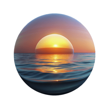 vibrant traditional Sunset Over Ocean Drone Perspective Transparent Background original png