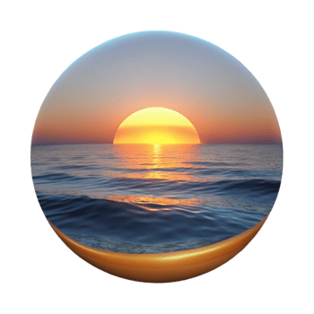 stunning artistic Sunset Over Ocean Drone Perspective Transparent Background high resolution png
