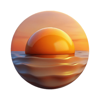 impressive vintage Sunset Over Ocean Orange Hues Cutout Element detailed png