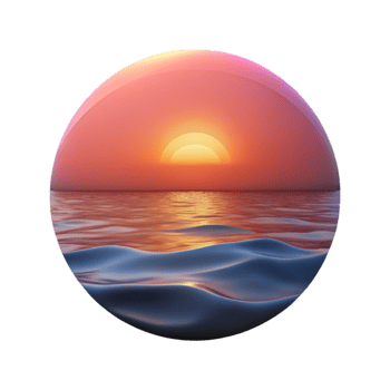 vibrant creative Sunset Over Ocean Pink Sky Isolated professional png