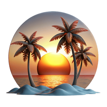 vibrant abstract Sunset Over Ocean with Clouds Transparent Element genuine png