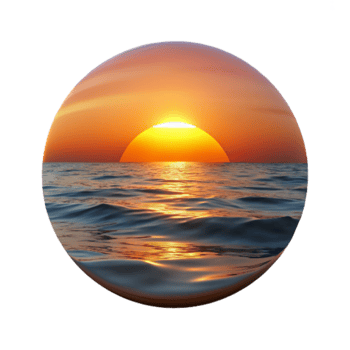 elegant vintage Sunset Over the Ocean Transparent Background original png
