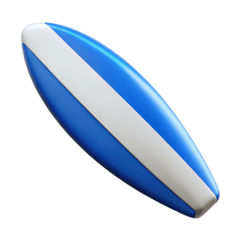 impressive traditional Surfboard Blue and White Stripes Isolated Element genuine png