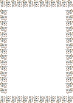 Frame template with flourish decoration. Plant branches empty frame for your text vector