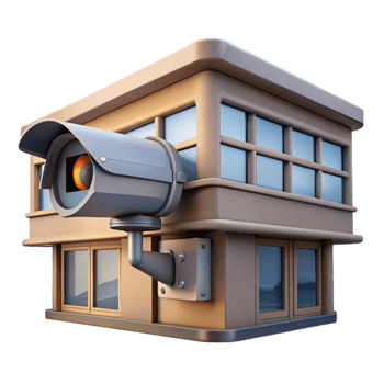 serene rustic Surveillance Camera Building Facade Transparent Background png