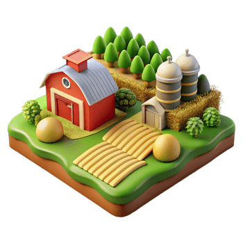 magnificent classic Sustainable Agriculture Farm Fields Transparent Background professional png