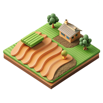 magnificent vintage Sustainable Agriculture Field Aerial View Transparent Background original png