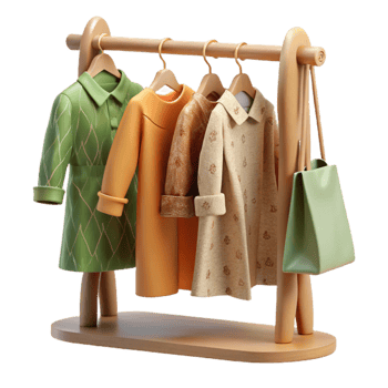 magnificent vintage Sustainable Fashion Clothes Hanging Rack Isolated Element genuine png