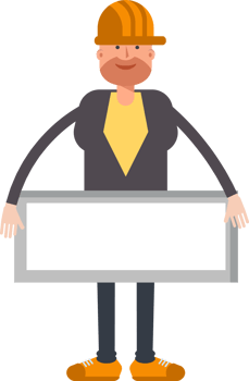 Engineer Character and Blank Signage png
