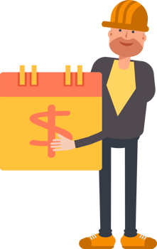 Engineer Character and Payment Date Calendar png