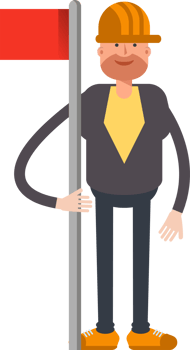 Engineer Character Holding Red Pole png