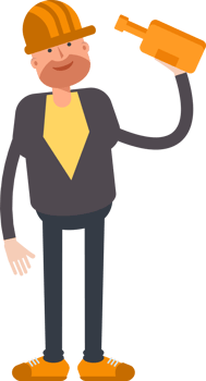 Engineer Character Drinking Beer png