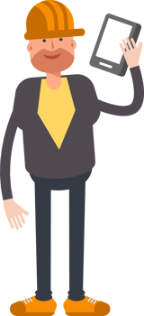 Engineer Character Talking on Smartphone png
