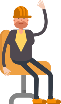 Engineer Character Sitting on Chair png