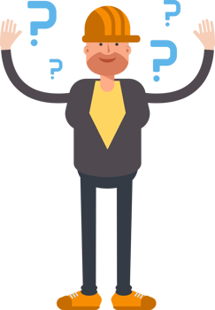 Engineer Character and Question Marks png