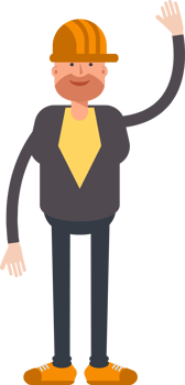 Engineer Character Raising Hand Illustration png
