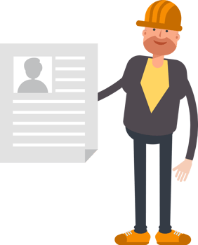 Engineer Character Holding Job Application Document png