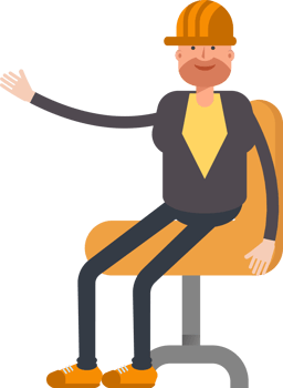 Engineer Character Sitting on Office Chair png