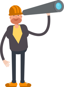 Engineer Character Using Binoculars png