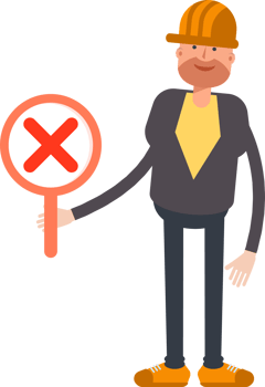 Engineer Character Showing Wrong Mark png