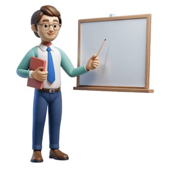 magnificent artistic Teacher Explaining Concept on Whiteboard Cutout detailed png