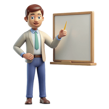 impressive rustic Teacher Explaining Lesson at Whiteboard Cutout high quality png