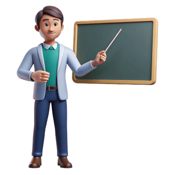 impressive classic Teacher Explaining Lesson with Pointer Cutout exclusive png
