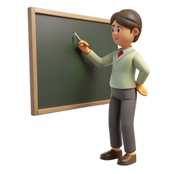 impressive artistic Teacher Writing on Chalkboard Cutout png