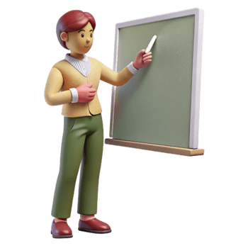 magnificent modern Teacher Writing on Whiteboard Side View Cutout premium png