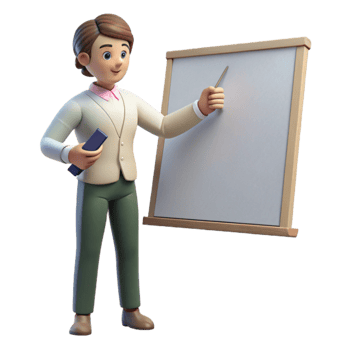 elegant abstract Teacher Writing on Whiteboard Side View Cutout original png