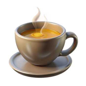 wonderful rustic Tea Cup Cutout with Steaming Tea Transparent Background authentic png