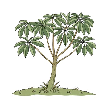 Beautiful Schefflera Actinophylla on Clean White vector