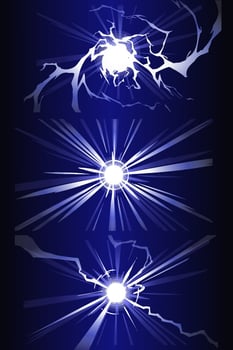 Electric Blue Lightning Energy Explosion Set vector