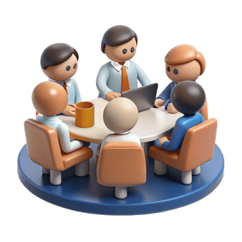 vibrant modern Team Collaboration Meeting with Transparent Background authentic png