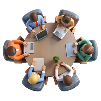 stunning abstract Team Meeting in Conference Room Top View Cutout authentic png