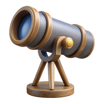 magnificent artistic Telescope with Mount Side View Isolated Cutout high quality png
